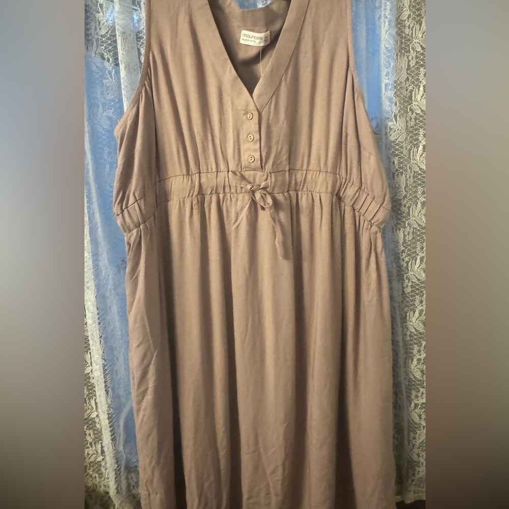 Maurices Maternity V-Nevk Sleeveless Drawcord Waist Utility Dress Size XXL, NWT